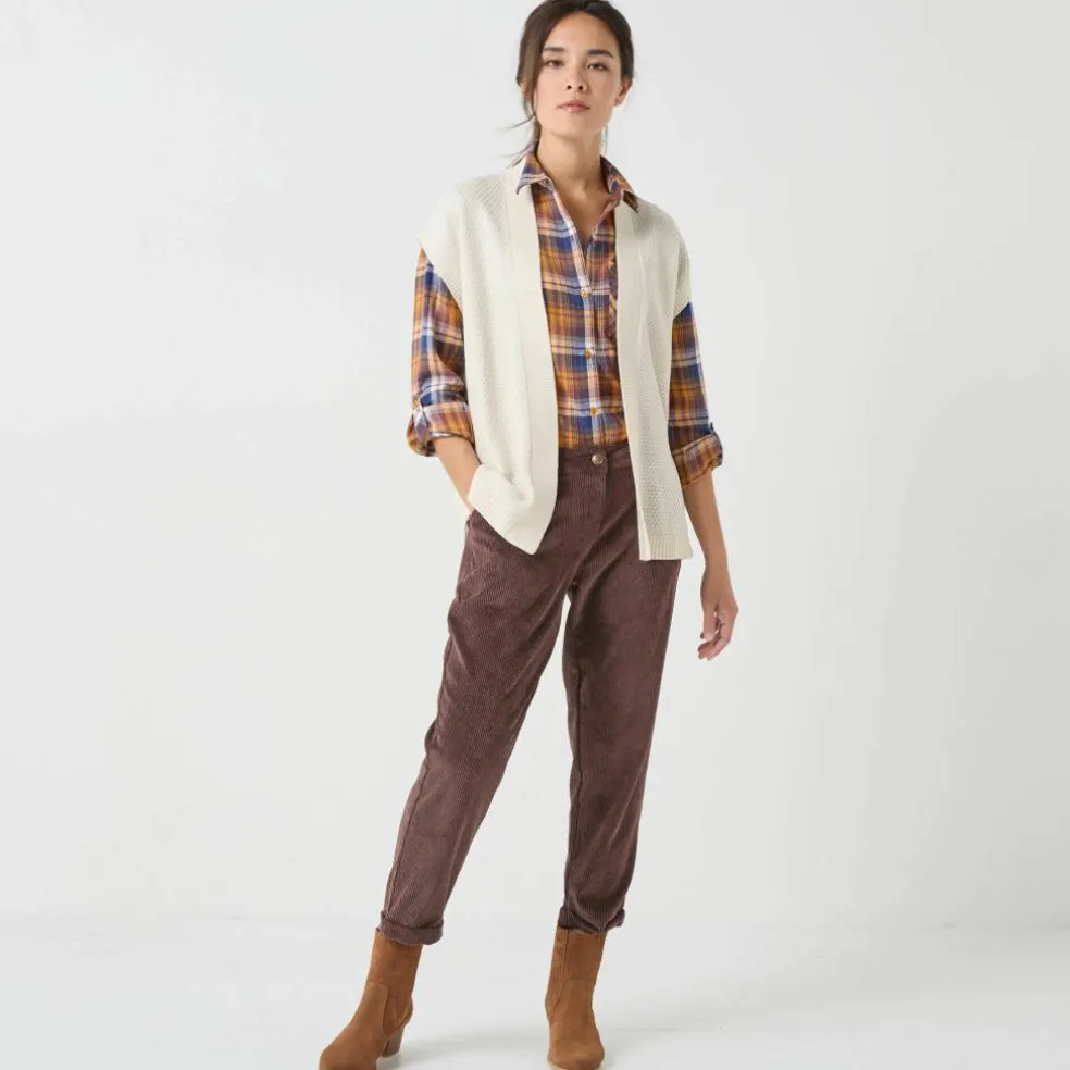 Gilet sans manches, maille fantaisie