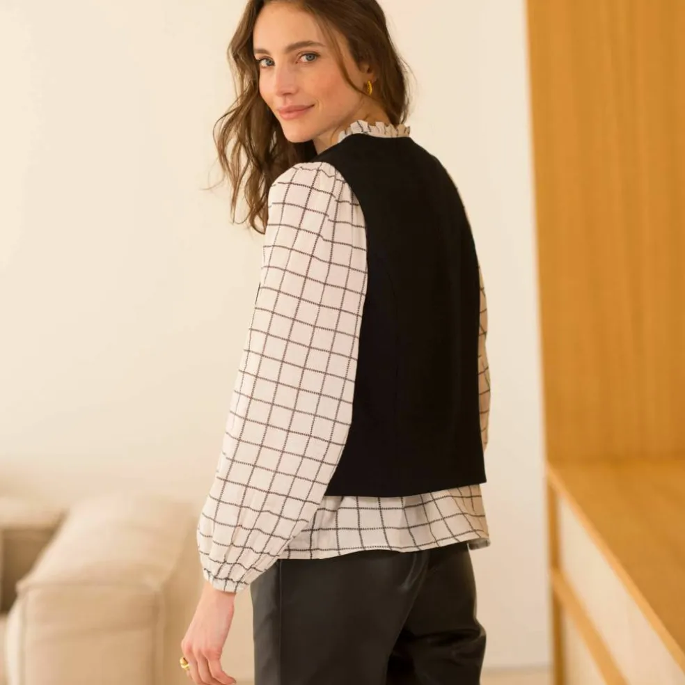 Gilet sans manches, uni