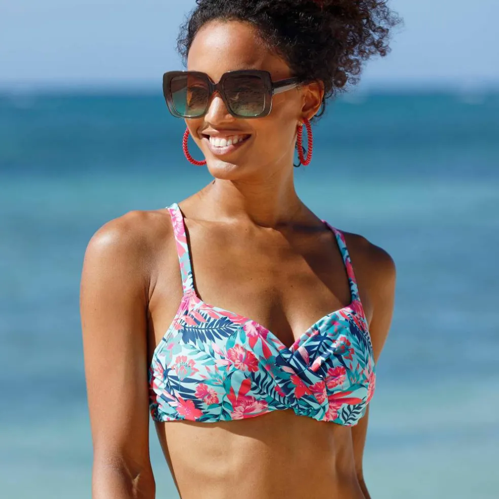 Haut de maillot de bain avec armatures drapé Bawa - forme corbeille