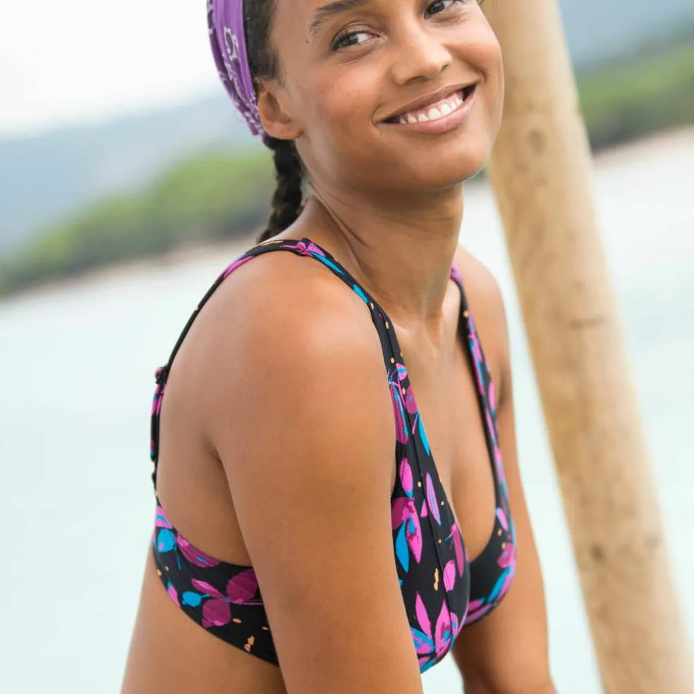 Haut de maillot de bain forme foulard imprimé Lokia - avec armatures flexibles