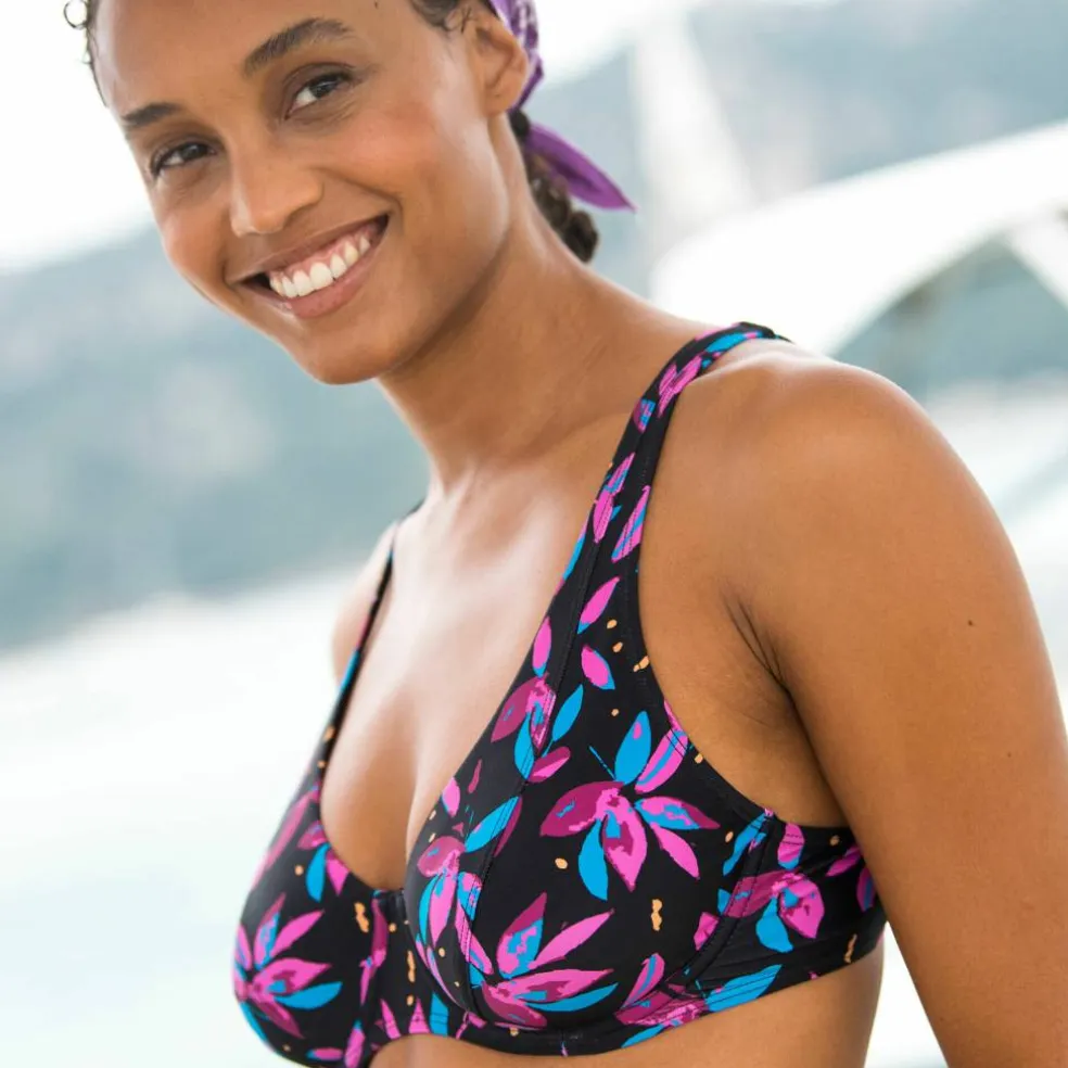 Haut de maillot de bain forme foulard imprimé Lokia - avec armatures flexibles