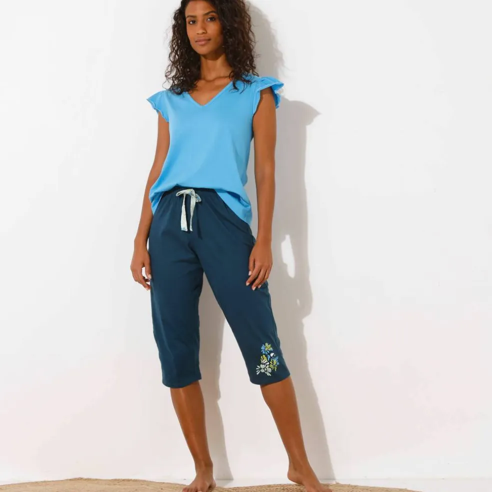Haut de pyjama manches courtes uni