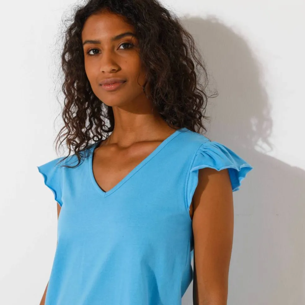 Haut de pyjama manches courtes uni