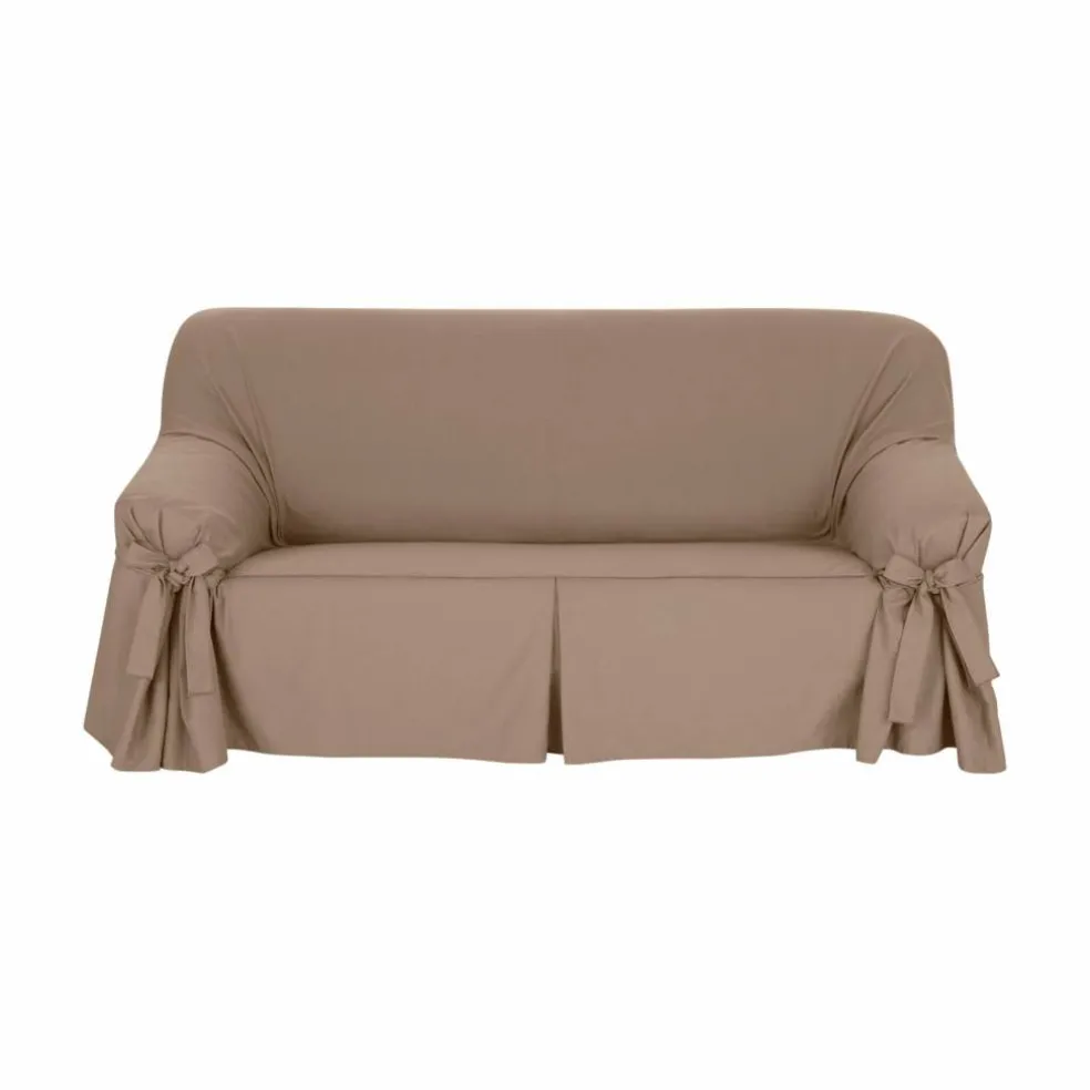 Housse bachette coton uni nouettes fauteuil canapés