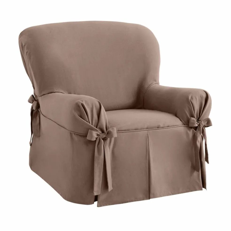 Housse bachette coton uni nouettes fauteuil canapés