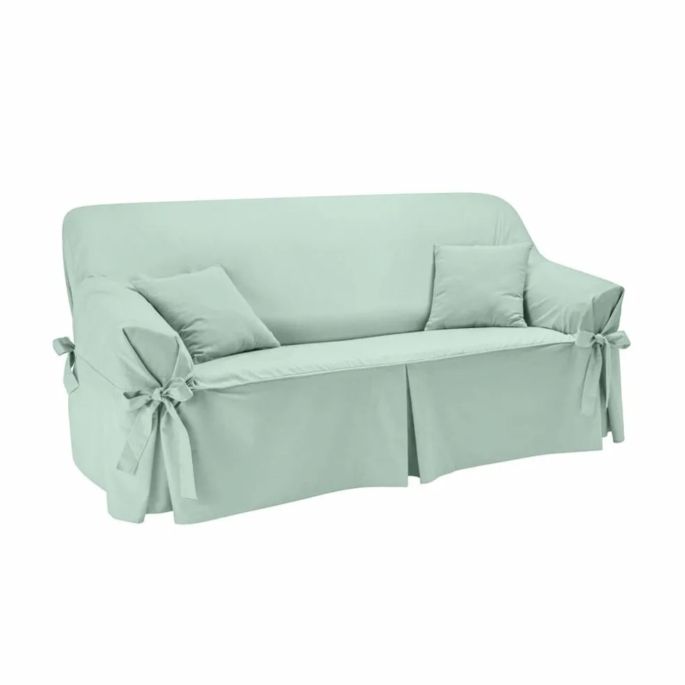 Housse bachette coton uni nouettes fauteuil canapés