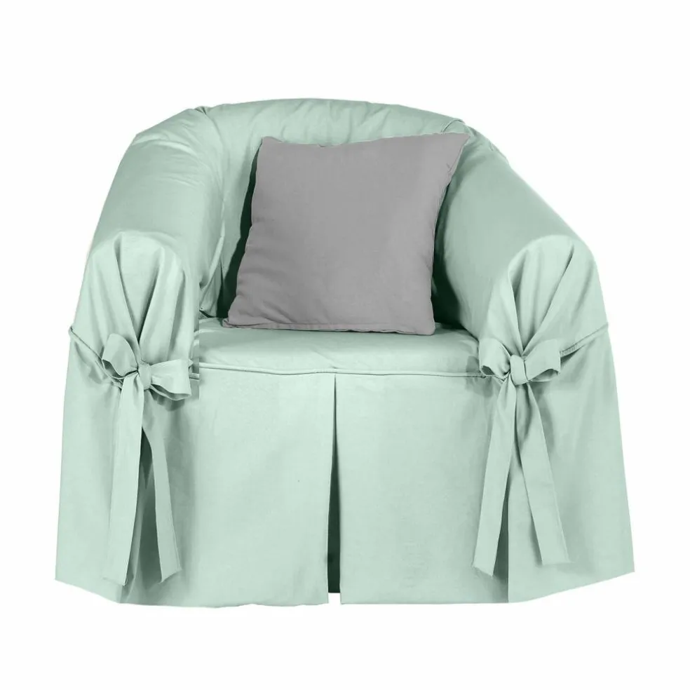 Housse bachette coton uni nouettes fauteuil canapés
