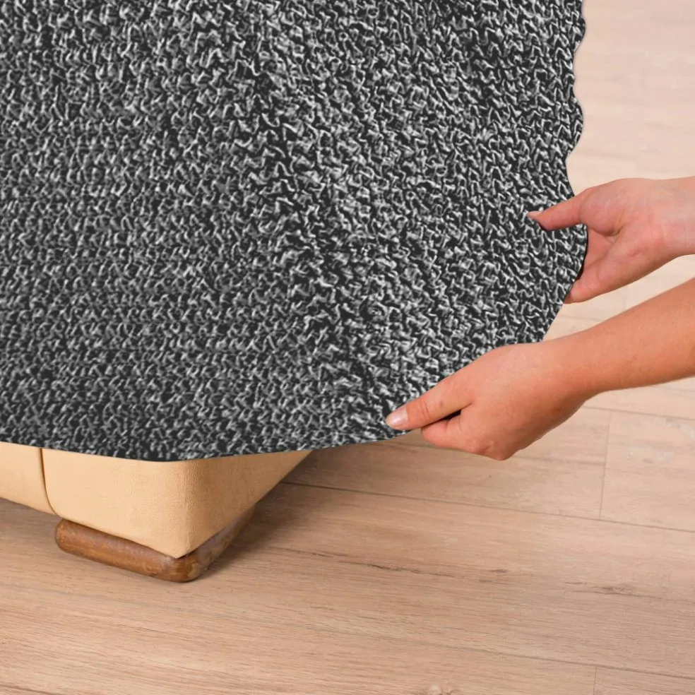 Housse bi-extensible microfibre gaufrée pour fauteuil et canapé