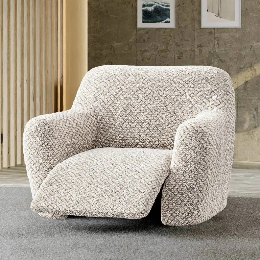 Housse bi-extensible microfibre gaufrée graphique spéciale relax