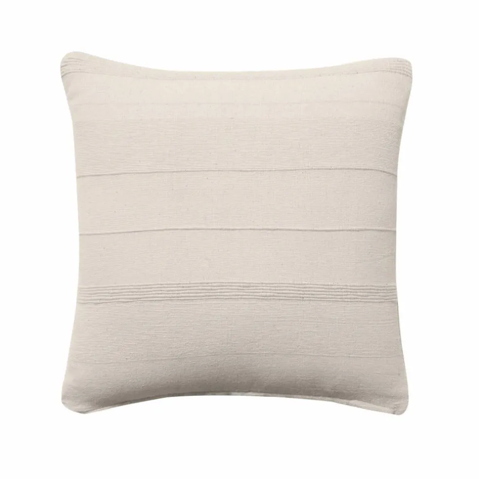 Housse coussin unie coton tissage artisanal - lot de 2
