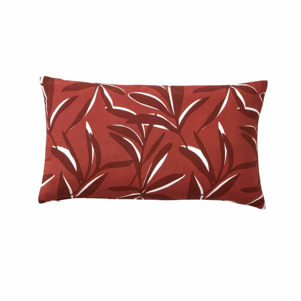 Housse de coussin imprimé feuillage