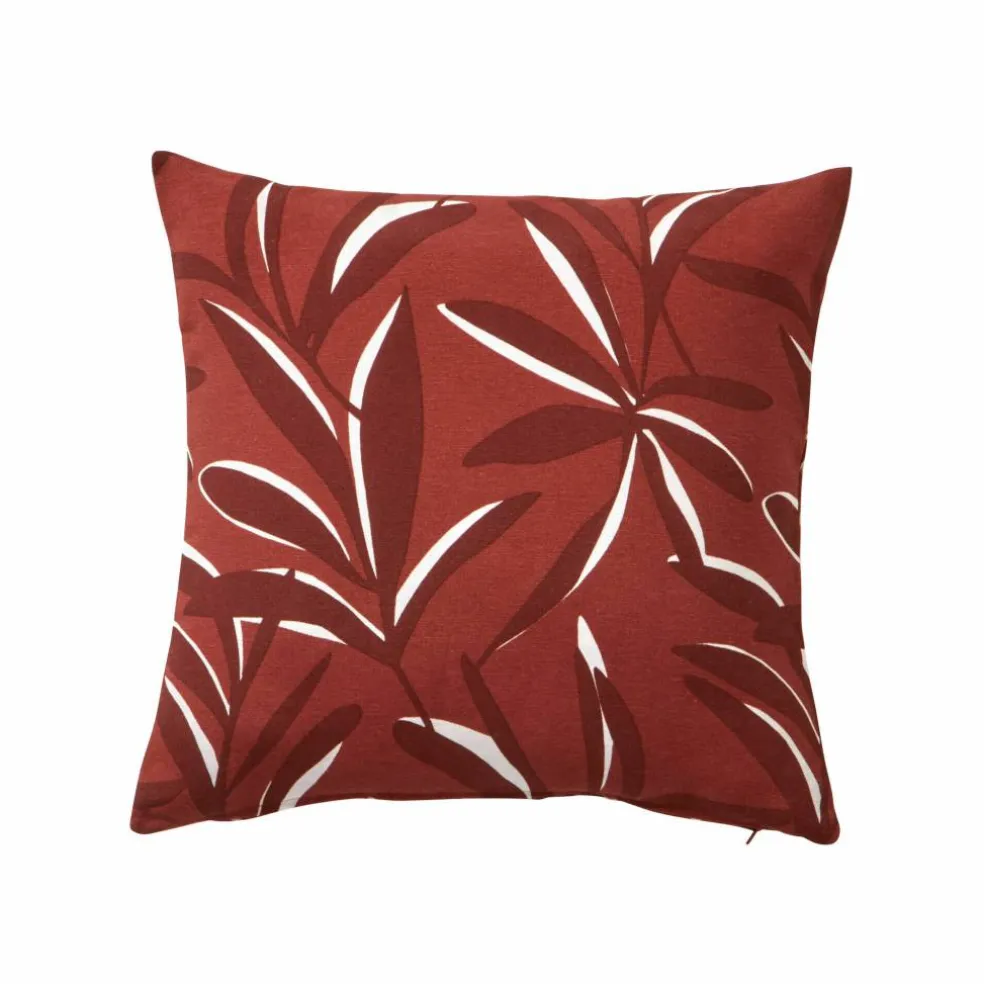 Housse de coussin imprimé feuillage