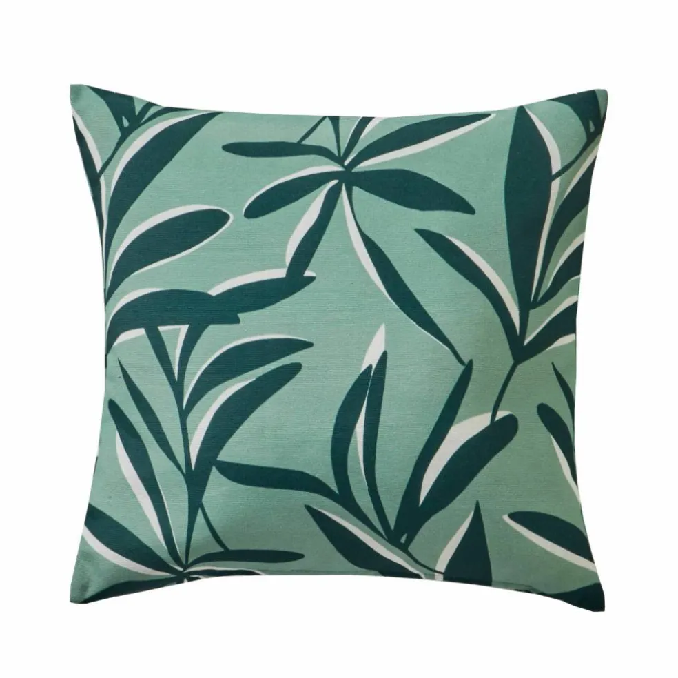 Housse de coussin imprimé feuillage