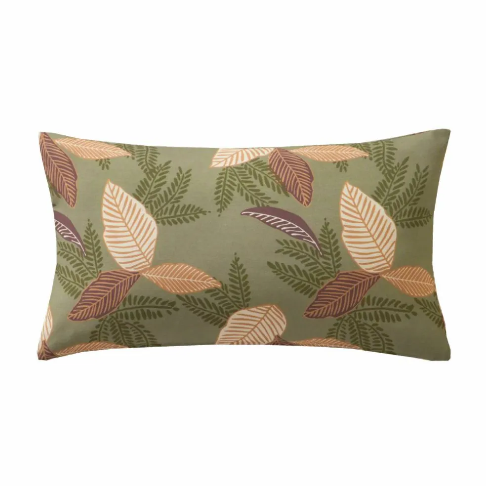 Housse de coussin rectangulaire imprimé feuilles - lot de 2
