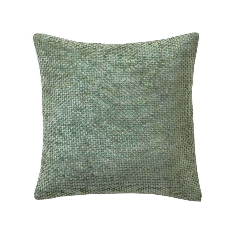 Housse de coussin unie tissage chenille - lot de 2