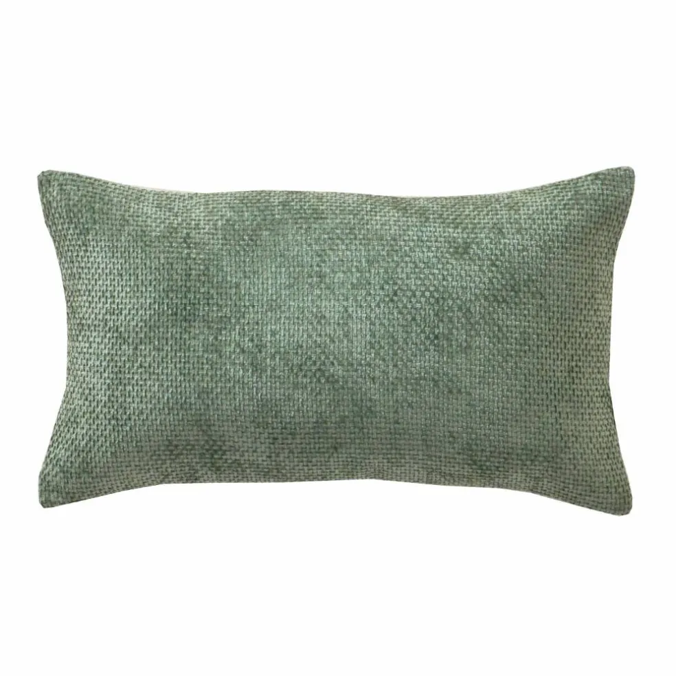 Housse de coussin unie tissage chenille - lot de 2