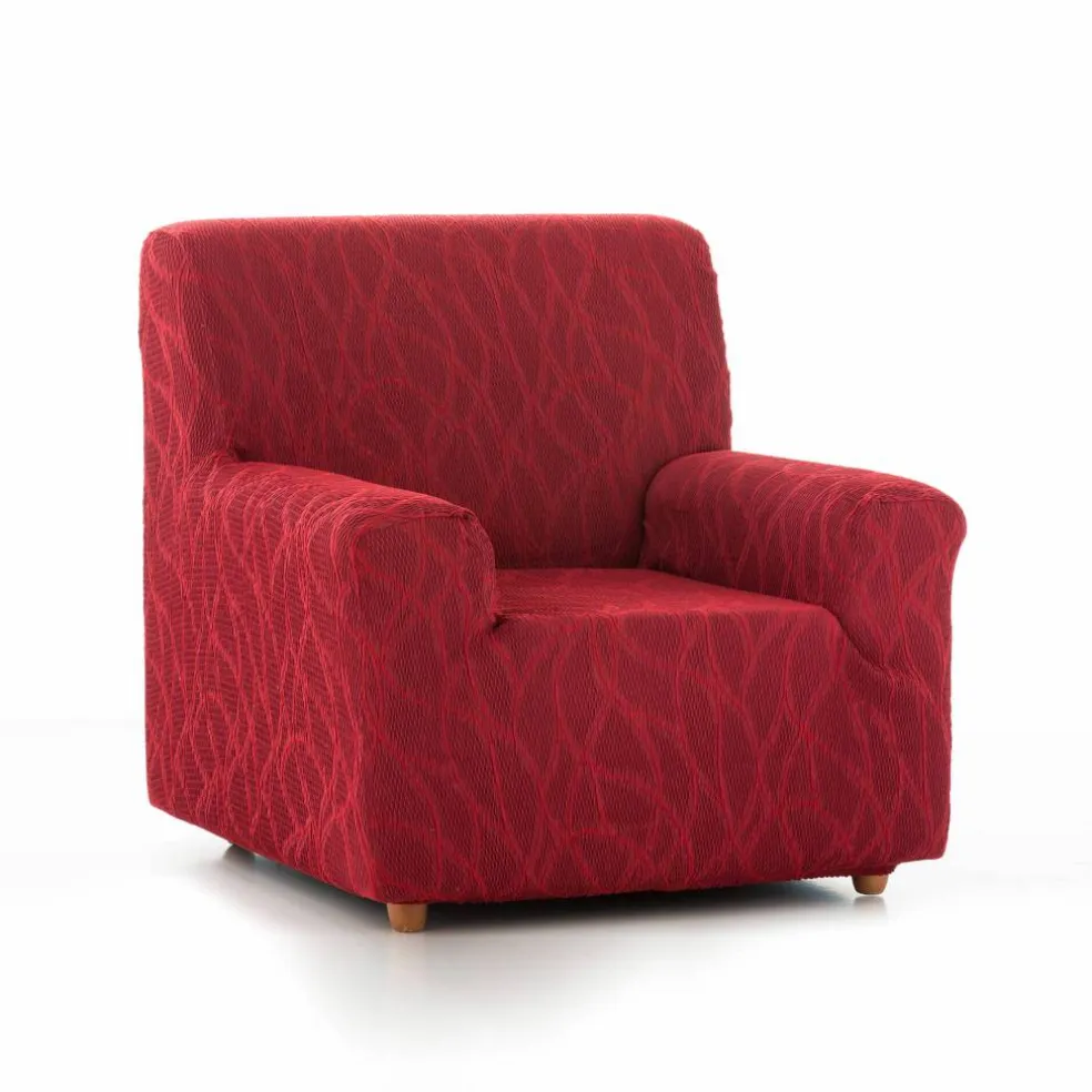 Housse extensible motif jacquard "serpentins" pour fauteuil et canapé