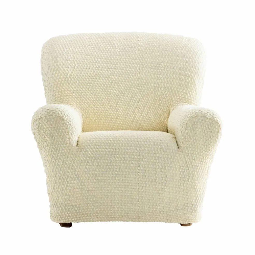 Housse gaufrée bi-extensible canapé fauteuil accoudoirs
