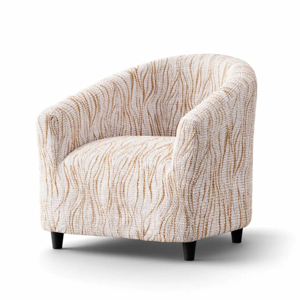 Housse microfibre bi-extensible imprimé vague spéciale fauteuil cabriolet