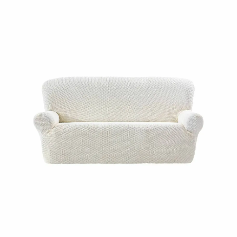 Housse texturée bi-extensible spéciale canapé fauteuil à accoudoirs