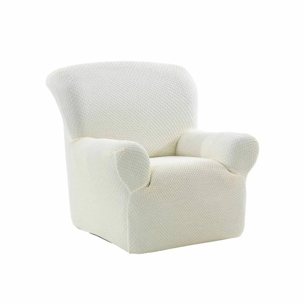 Housse texturée bi-extensible spéciale canapé fauteuil à accoudoirs