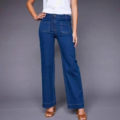 Jean coupe large taille haute, stature moyenne