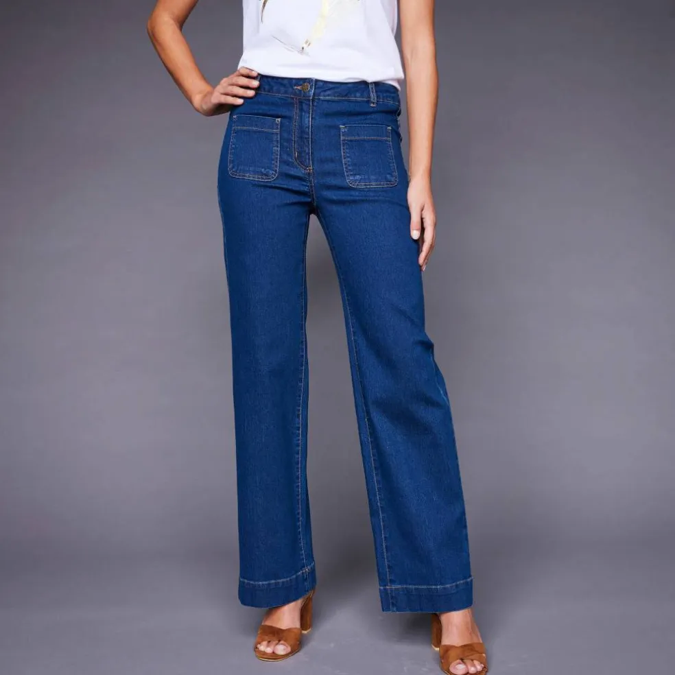 Jean coupe large taille haute, grande stature