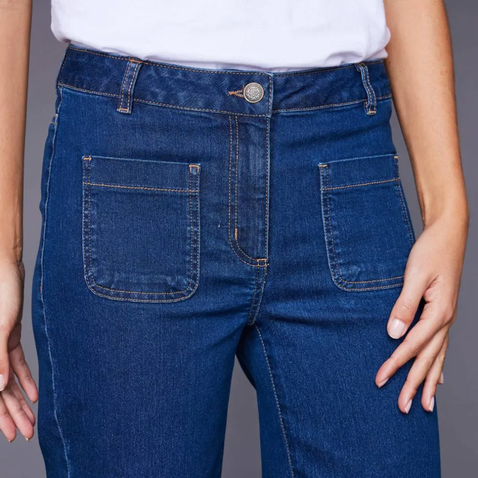 Jean coupe large taille haute, grande stature