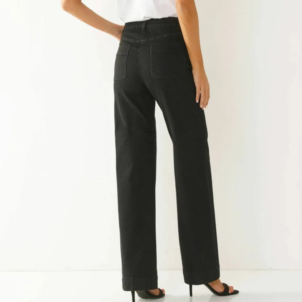 Jean coupe large taille haute, grande stature