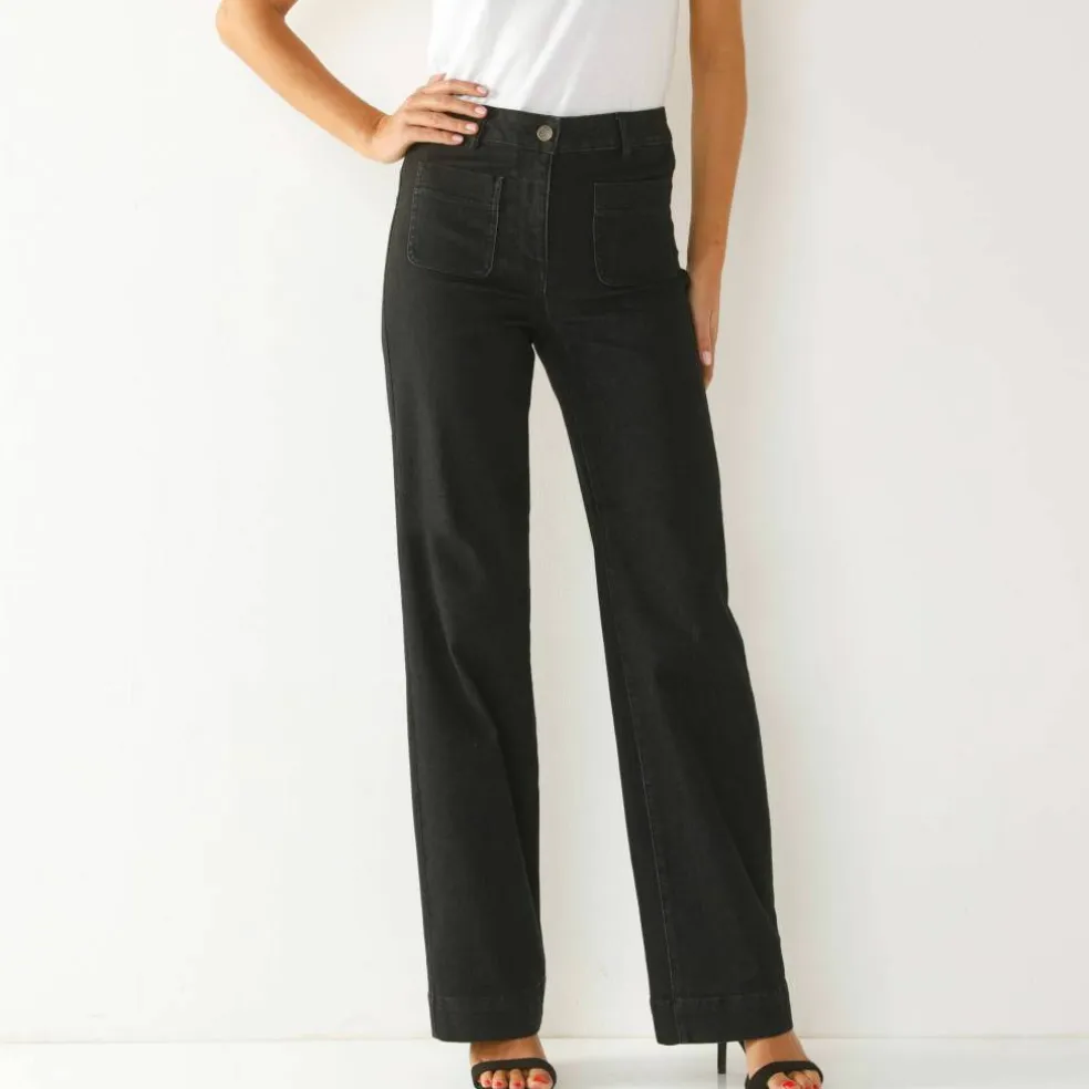 Jean coupe large taille haute, grande stature