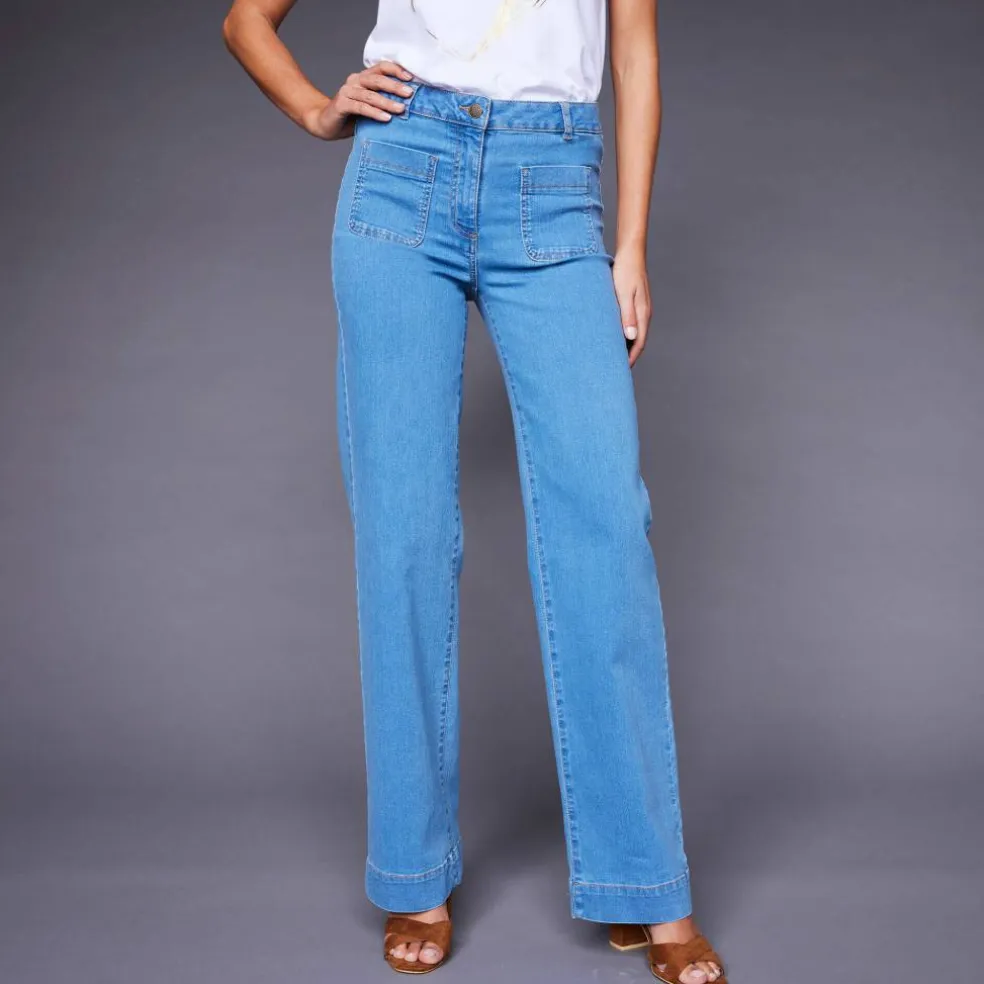 Jean coupe large taille haute, grande stature
