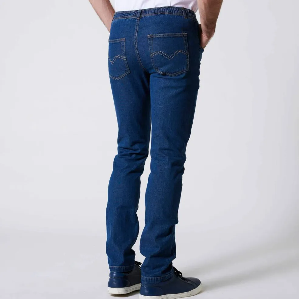 Jean droit ceinture élastiquée - L30