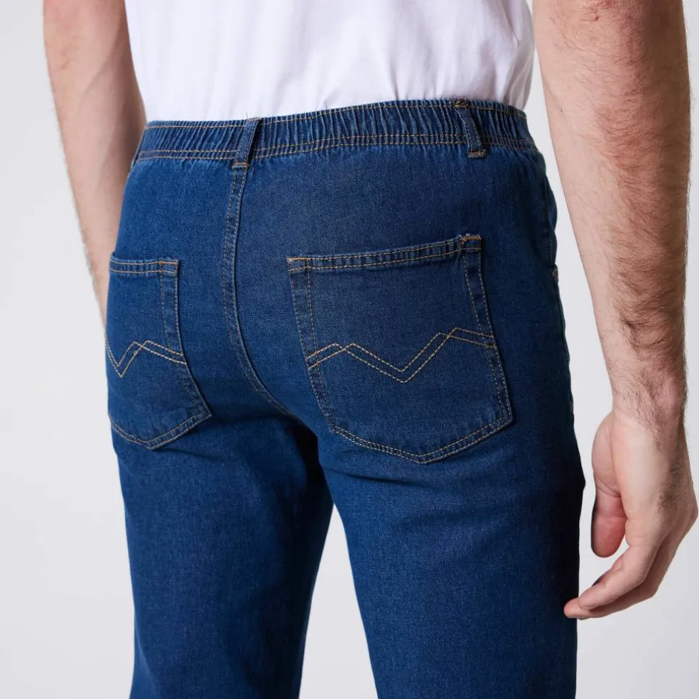 Jean droit ceinture élastiquée - L30