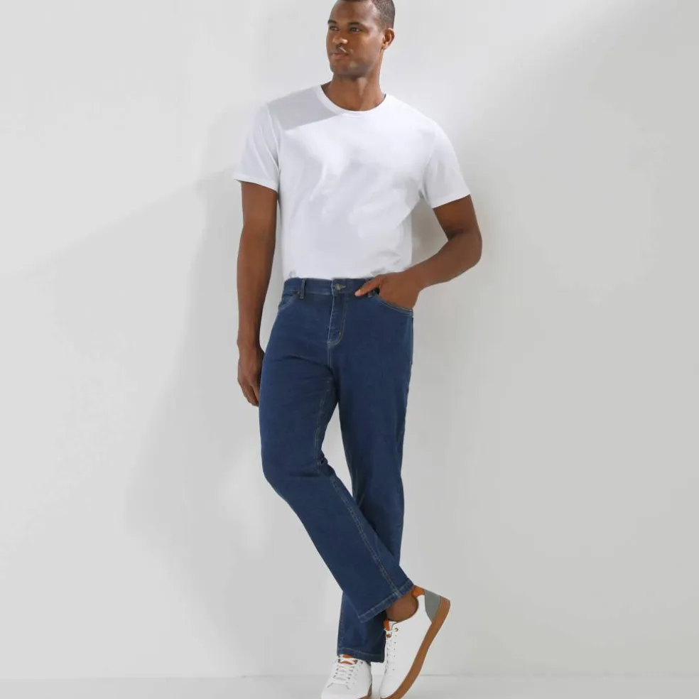 Jean droit ceinture élastiquée invisible - L28