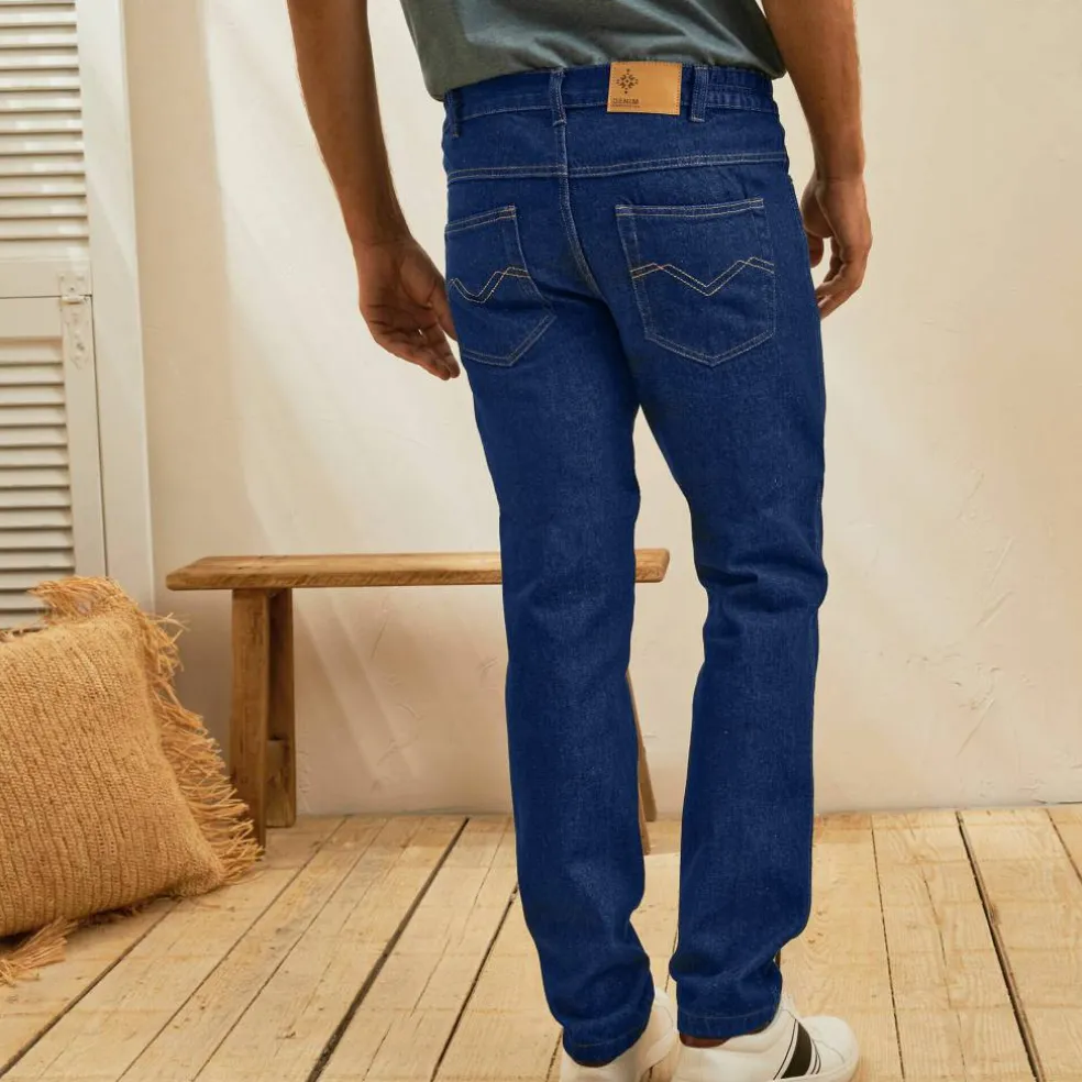 Jean droit ceinture élastiquée côtés - L28
