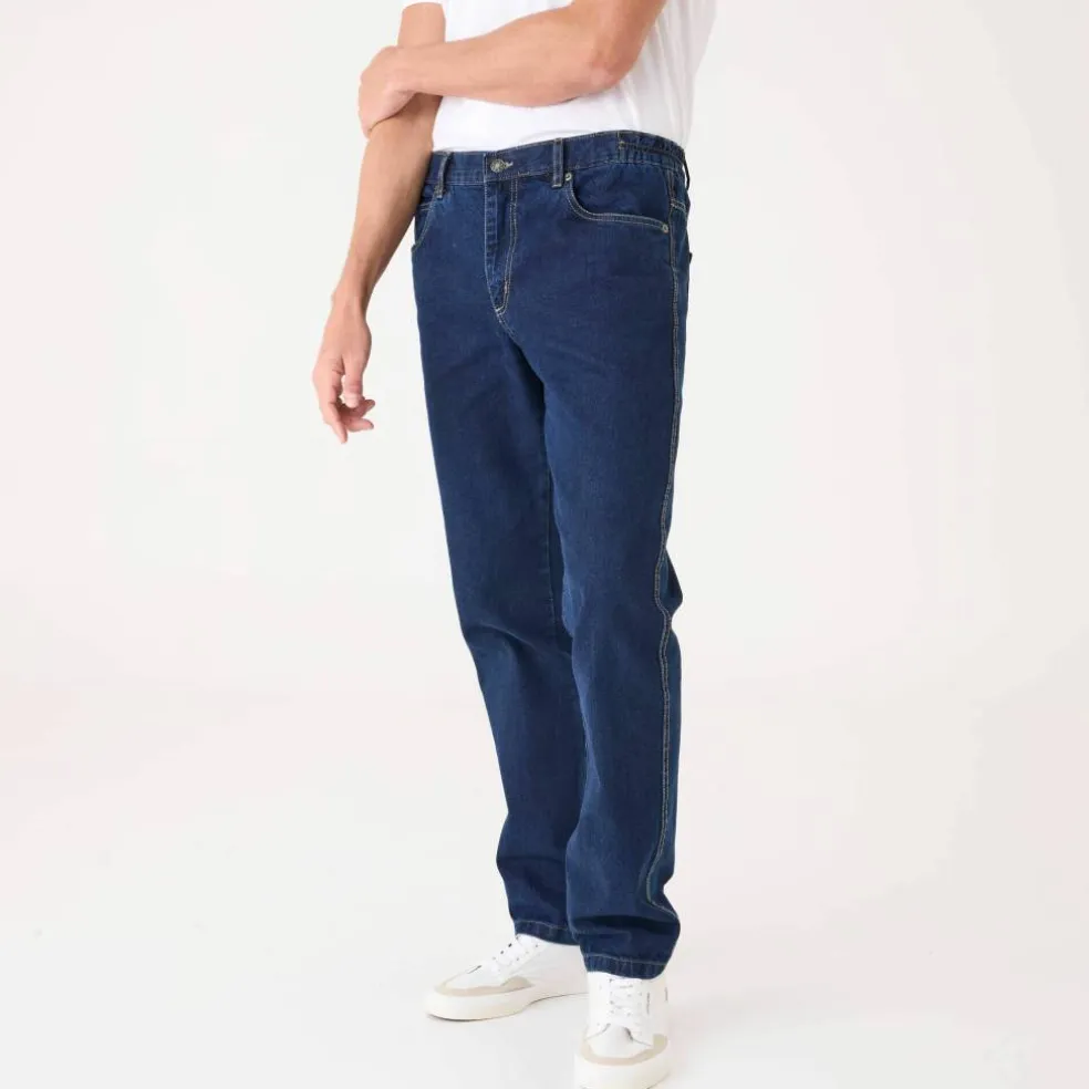 Jean droit ceinture élastiquée côtés - L32