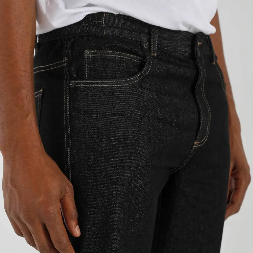 Jean droit ceinture élastiquée côtés - L28