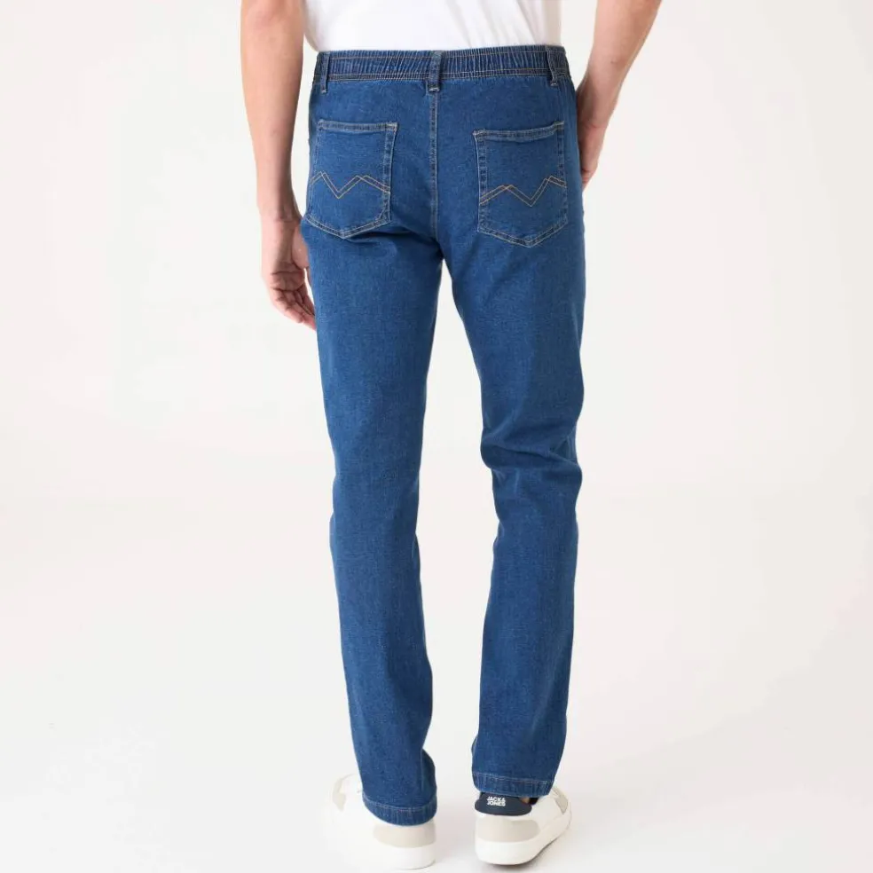 Jean droit taille élastiquée - L28
