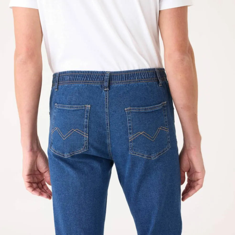 Jean droit taille élastiquée - L28