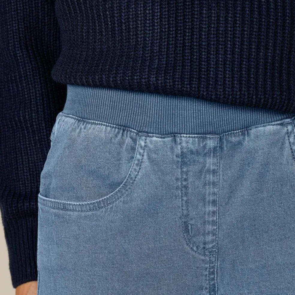 Jean droit "ultra confort" taille élastiquée