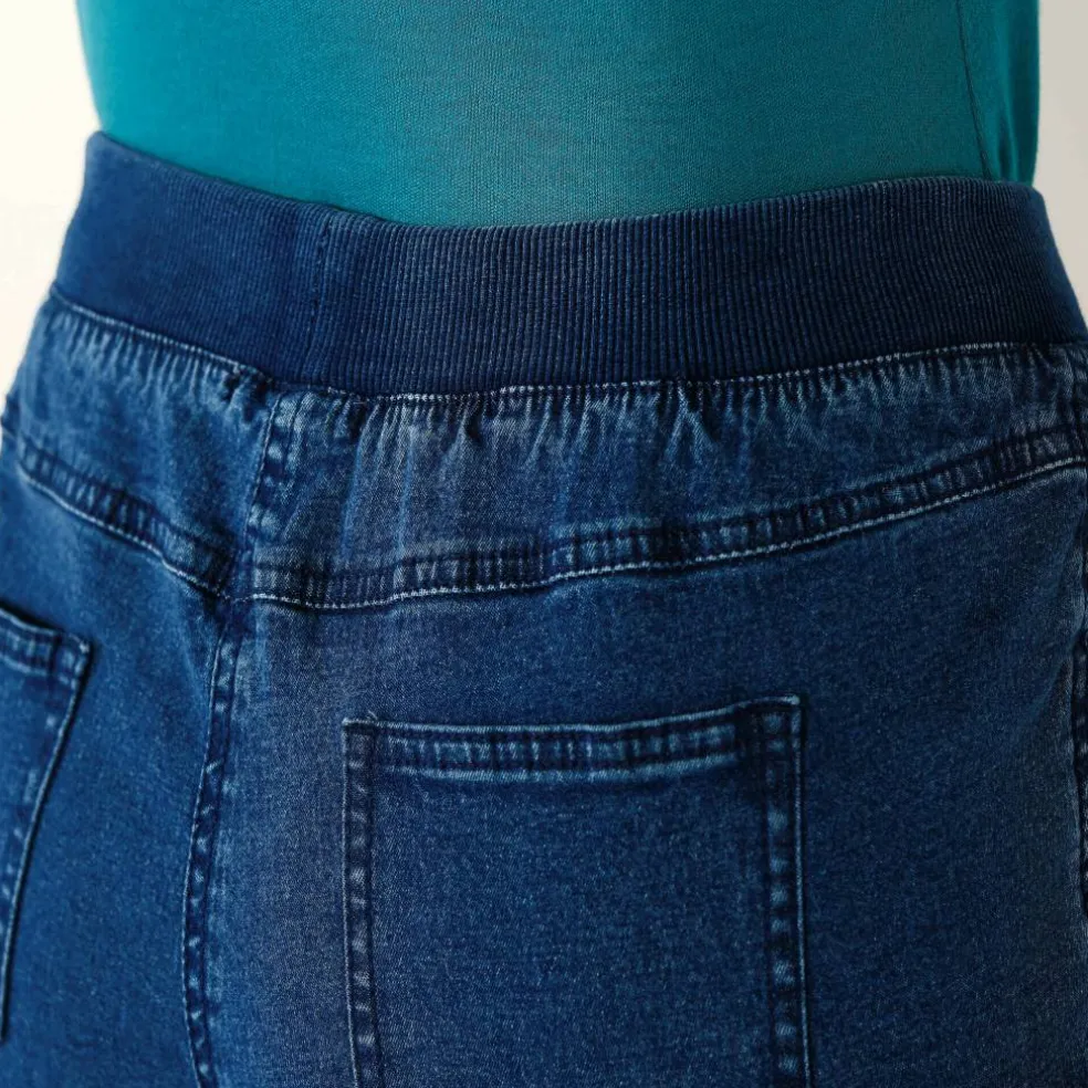 Jean droit "ultra confort" taille élastiquée