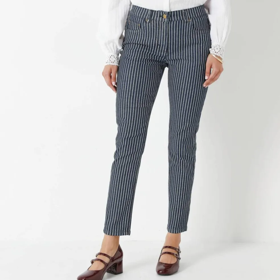 Jean 7/8ème rayé