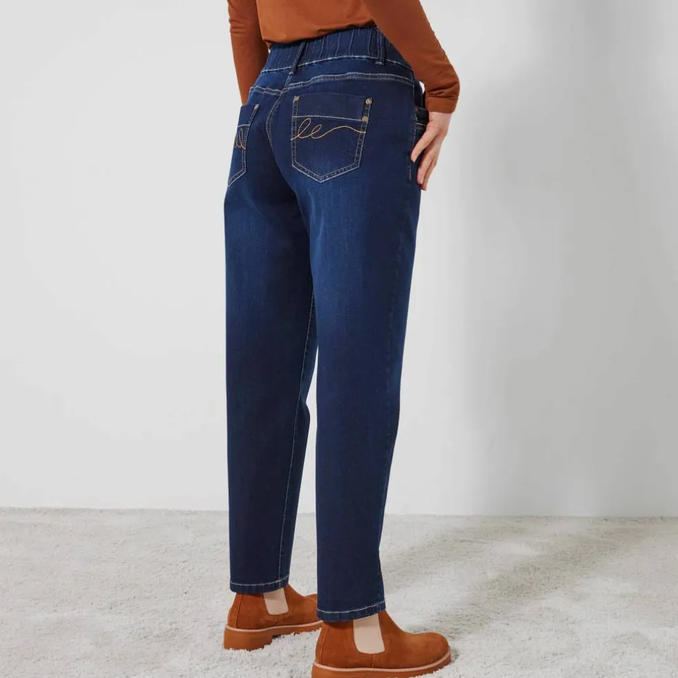 Jean mom taille élastiquée