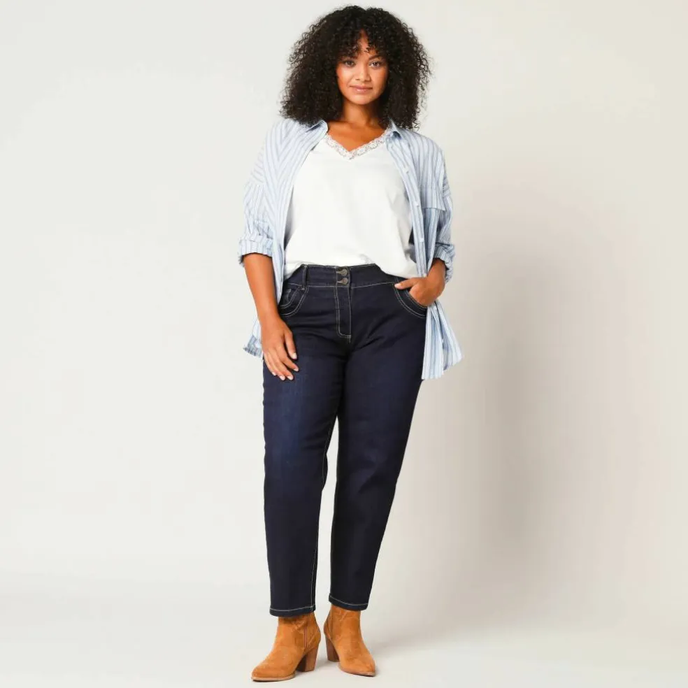 Jean mom taille élastiquée
