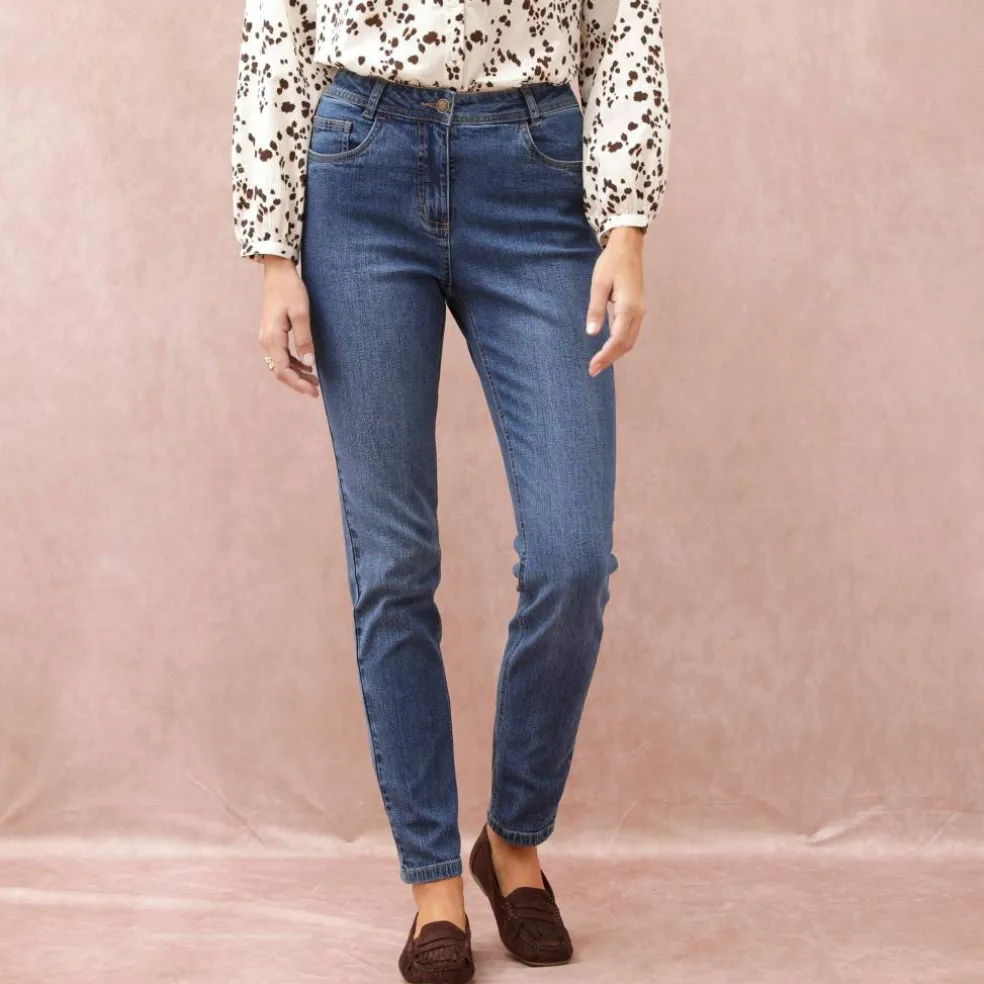Jean slim taille haute, grande stature
