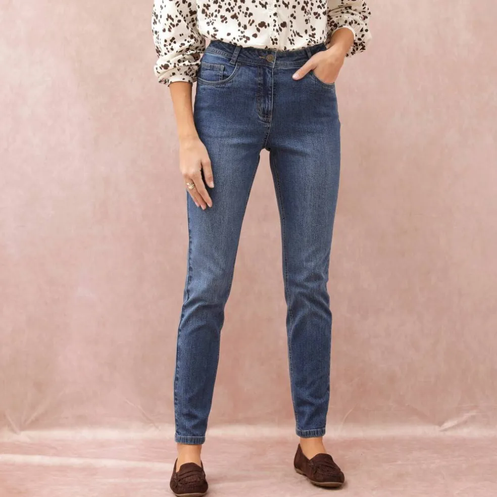 Jean slim taille haute, grande stature