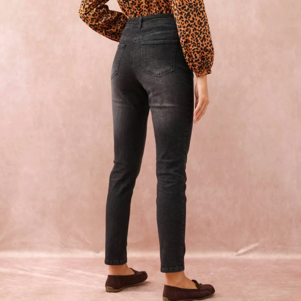 Jean slim taille haute, grande stature
