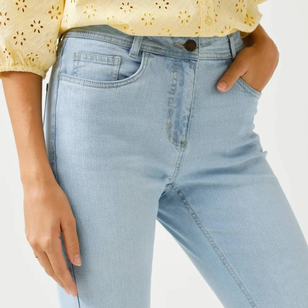 Jean slim, taille haute, petite stature