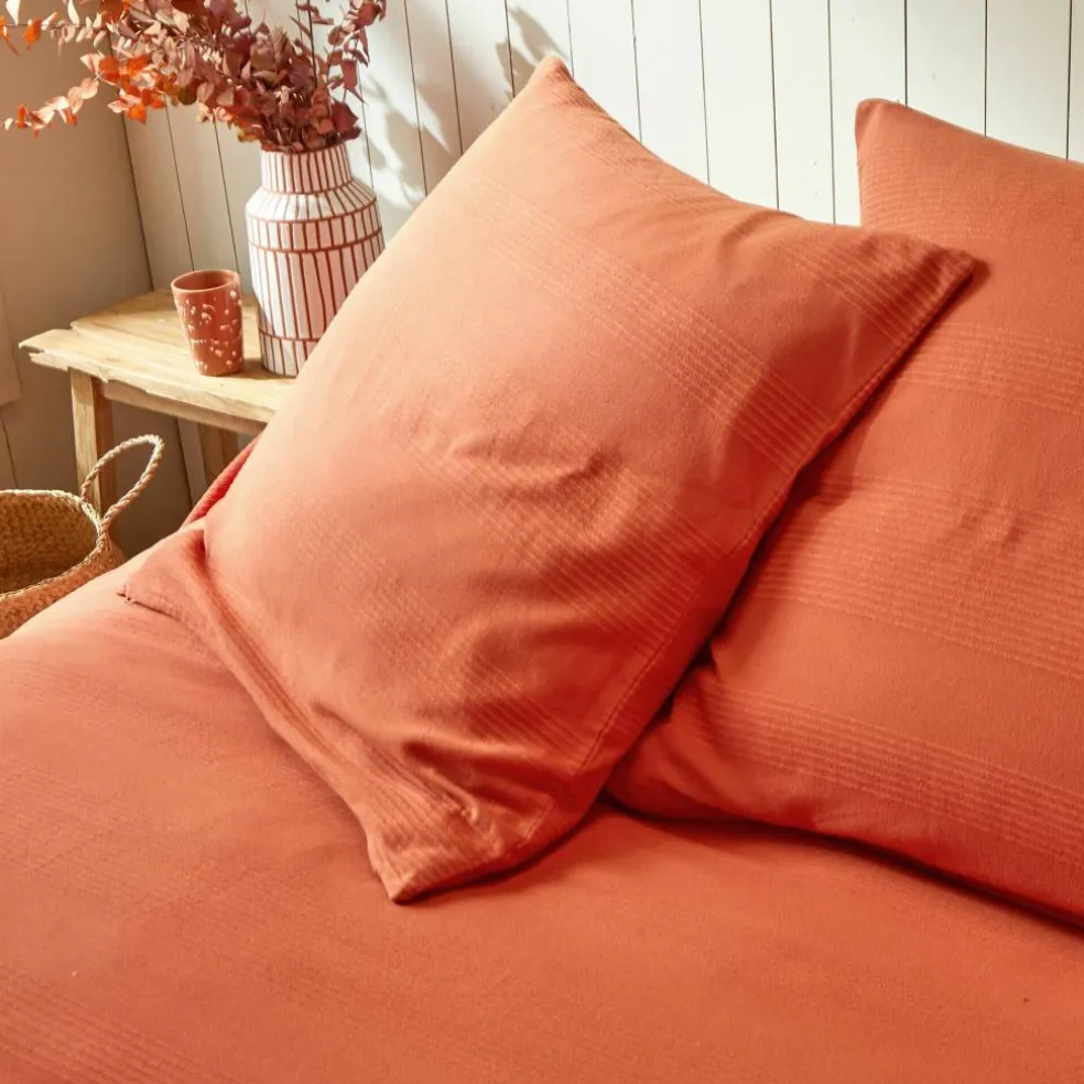 Jeté de lit uni tissé coton