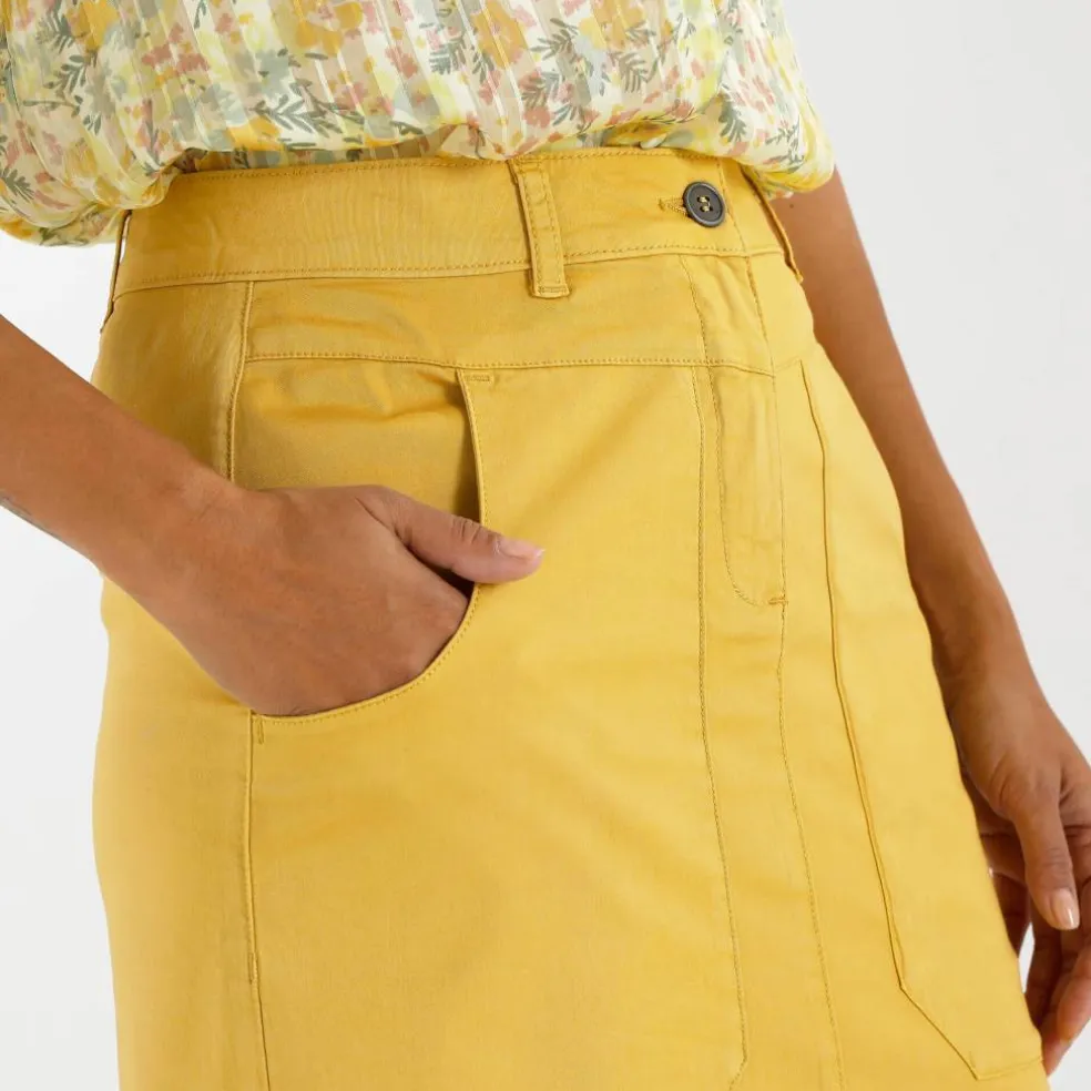 Jupe droite unie, twill